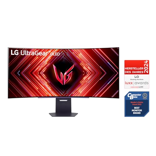 LG Ultragear™ 45GS95QX-B.AEU (45 Zoll) 21:9 Curved 800R WQHD OLED Gaming-Monitor, 240Hz, AMD FreeSync™ Premium Pro, DisplayHDR™ True Black 400, 2X HDMI 2.1, Grau