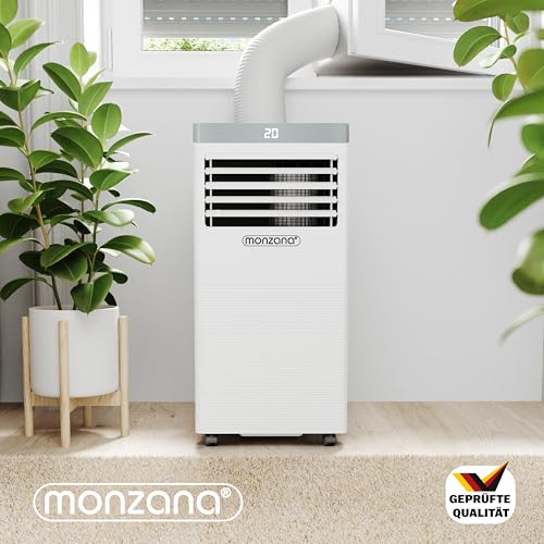 MONZANA® lokale Klimaanlage MZKA1000 9000BTU 4in1 WiFi App 2700W Fernbedienung Abluftschlauch Schlafmodus mobil Klimagerät Luftkühler Air Conditioner