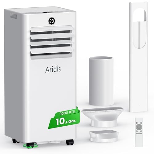 Klimaanlage Mobil 9000 BTU,4-in-1 - LED Display&Fernbedienung,leise mobile klimaanlage mit einem Fenstermontagesatz,klimagerät mit abluftschlauch,Raumgröße bis 88m³(33㎡) Tragbare
