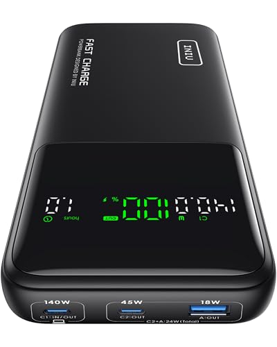 INIU 140W Laptop Power Bank, 27000mAh Schnellladung Externe Handyakkus | Flugzeug Geeignet, Reise-Essential, 3-Port Schnelllade Externe Akku für MacBook, Laptop, Steam Deck, iPhone Samsung iPad uvm