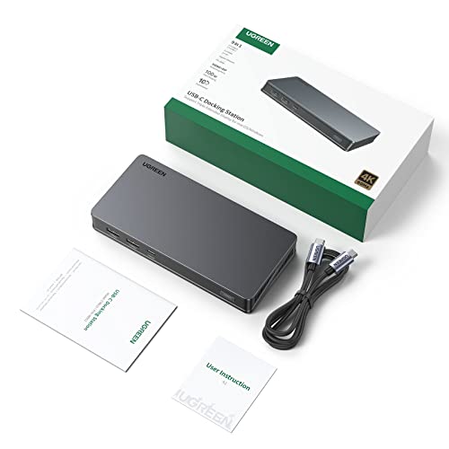 UGREEN DisplayLink Docking Station MacBook Adapter Dual Display Dock | (mit integriertem Treiber) für M1 M2 MacBook & Windows
