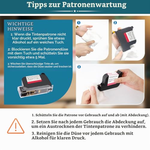 Phezer 0,5 Zoll P15 mobiler Handdrucker mit JS62 Quick-Dry Tinte, tragbarer Tintenstrahldrucker für QR-Code Barcode Datum MHD Chargennummer Logo und Seriennummer auf Karton, Kunststoff, Holz, Glas