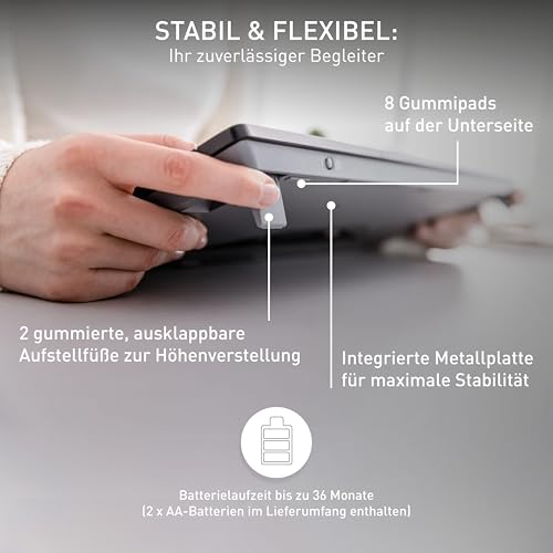 CHERRY Stream Keyboard Wireless, Kabellose Tastatur, Deutsch, Schwarz | QWERTZ-Layout, Verbindung über 2,4 GHz Funk mit USB-Dongle, Plug & Play, Leise Tasten, Flaches Design, Batteriebetrieben