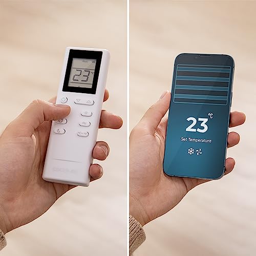 Cecotec Klimaanlage Mobil ForceClima 12800 Heating, 12.000 BTU, 1.340 W | WLAN-Steuerung, 26-28 m², 3 Geschwindigkeiten, Entfeuchtung 26 l/Tag, Energieklasse A, Wärmepumpe für Heizfunktion