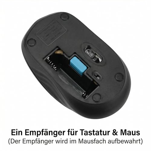 Rii Funktastatur mit Maus, Kleine Kabellose Tastatur, QWERTZ DE
