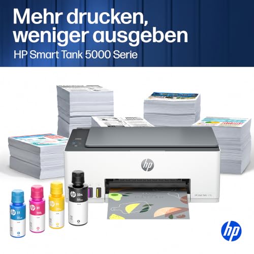HP Smart Tank 5105 3-in-1 Multifunktionsdrucker (WLAN; Mobiles Drucken) – 3 Jahre Tinte inklusive, 3 Jahre Garantie, großer Tintentank, hohe Reichweite, Drucken in hoher Qualität