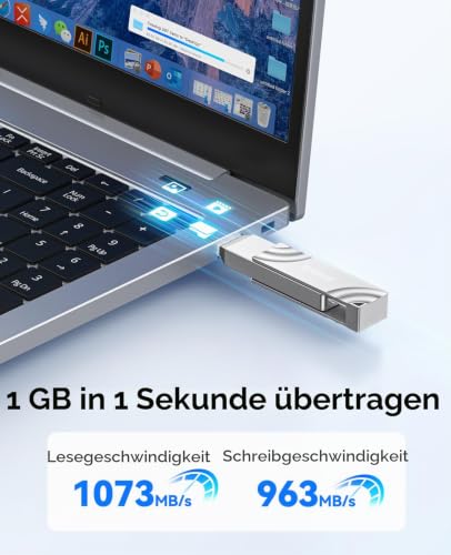 ORICO 512GB Externe Festplatte SSD mit USB-A & USB-C, Lesen bis zu 1050MB/s