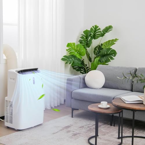 GOPLUS 16000 BTU Klimaanlage mobil, Klimagerät mit Abluftschlauch, 5 in 1: Kühlen & Heizen & Entfeuchten & Belüften & Schlafmodus, 4700W, 24H-Timer, App & Fernbedienung, ≤57dB, für Räume bis zu 150 m³