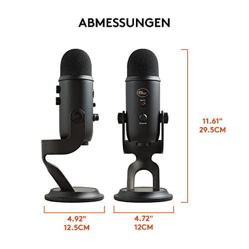 Logitech G Blue Microphones Yeti Mikrofon für Aufnahmen, Gamer USB-Mikrofon | Professionelles Youtube-Mikrofon für Streaming, Podcasting, Gaming, Voiceover, Plug 'n Play auf PC und Mac, PC-Mikrofon