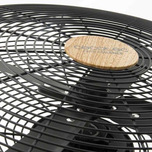 Cecotec Standventilator EnergySilence 600 Woodstyle, 50 W | 40 cm Durchmesser, 4 Aerodynamikflügel, 3 Geschwindigkeiten, höhenverstellbar 90-125 cm, Oszillation, leiser Betrieb