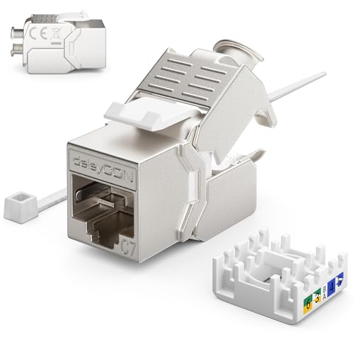 deleyCON CAT 7 Keystone Jack Modul 1000MHz 10 Gbit/s LSA, 2 Stück