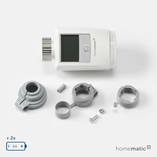 Homematic IP Heizkörperthermostat, Packung mit 3, Smart Home, digitaler Thermostat Heizung, Heizungsthermostat, Steuerung per App, Alexa & Google Home, einfache Installation, Energie sparen, 140280A0