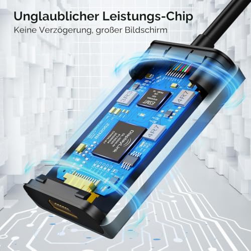 ABLEWE USB zu HDMI Adapter, Upgraded Aluminium HDMI zu USB 3.0.2.0 Audio Video Grafik Konverter Kabel f¨¹r PC Laptop Monitor Projektor Desktop TV, Unterst¨¹Tzung Mac OS, Windows 10/8.1/8/7