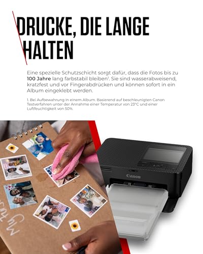 Canon SELPHY CP1500 Mini Fotodrucker für Handy, WLAN + Papierset | Thermodrucker für Sticker und Postkarten; WLAN und USB-Direktdruck, SELPHY Foto Layout App