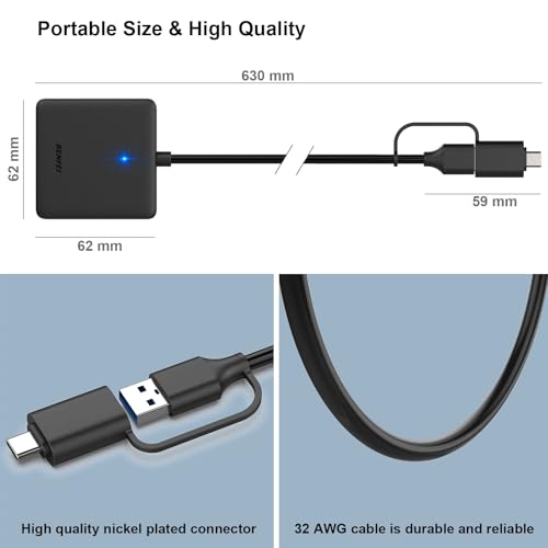 Speicherkartenleser, BENFEI 4 in 1 USB USB-C auf SD Micro SD MS CF Kartenleser Adapter