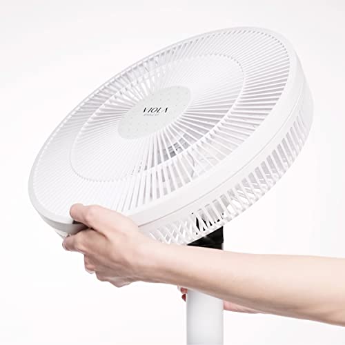 VIOLA Leiser Standventilator mit Fernbedienung, leistungsstarker digitaler Motor, geringer Stromverbrauch, 19 W, 7 Flügel, 9 Geschwindigkeiten, Oszillation 120 °, vertikale Drehung, Turbo, Timer