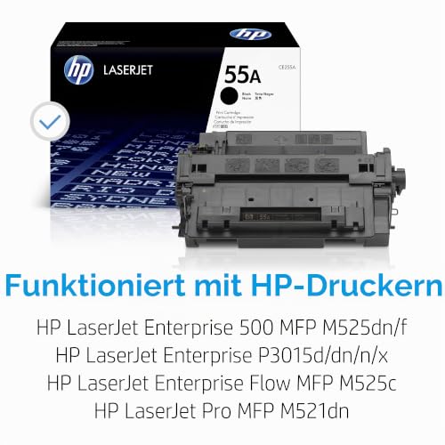 HP 55A (CE255A) Schwarz Original Toner für HP LaserJet Enterprise P3015, M525, HP LaserJet Pro M521, Standard