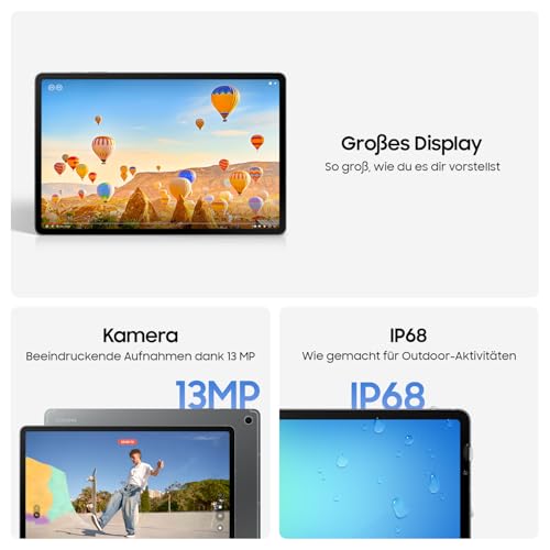 Samsung Galaxy S10 FE AI-Tablet, Android Tablet, 128 GB Speicher, 8 GB RAM, 27,70 cm/10,9" Display, Inkl. S Pen, Wi-Fi, Lange Akkulaufzeit, Gray, 36 Monate Herstellergarantie [Exklusiv auf Amazon]