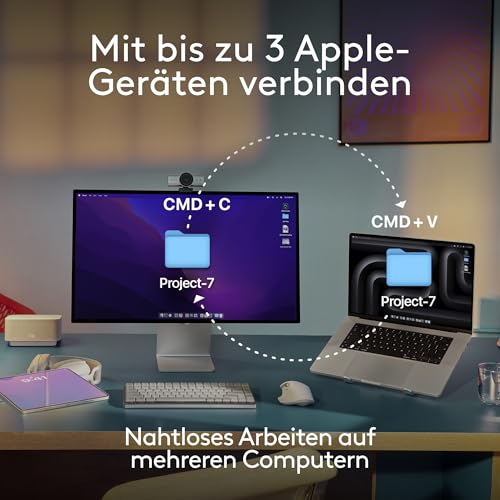Logitech MX Anywhere 3S for Mac, kompakte kabellose Bluetooth-Maus | 8K-DPI-Abtastung auf jeder Fläche, leise Klicks, USB C, kabellose Maus für MacBook Pro, MacBook Air, iMac, iPad - Space Grau