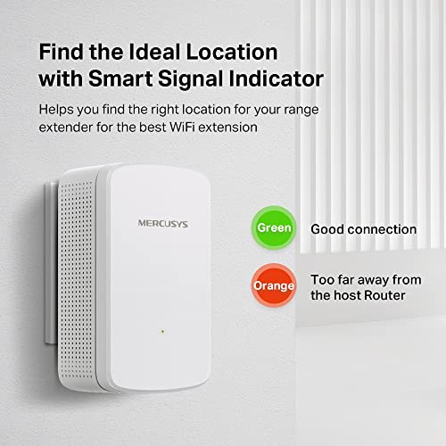 Mercusys ME10 WLAN Verstärker Repeater(Single-Band 300 Mbit/s, App Steuerung, Ethernet-Port, WPS, AP Modus, LED abschaltbar, kompatibel zu Allen WLAN Geräten)