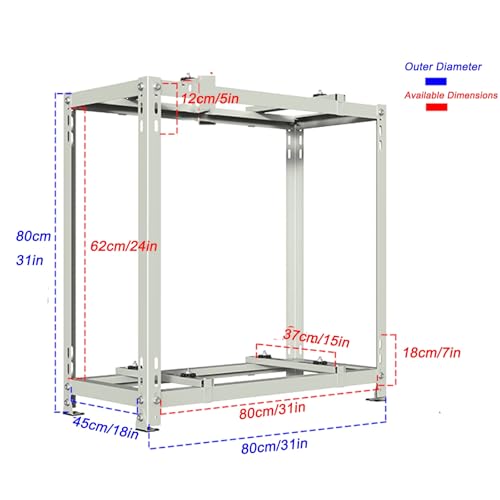 Wandhalterung Klimaanlage Außengerät, Zweistufig, Halterung Klimaanlage Außengerät, aus Verzinktem Stahl für 9000–18000 BTU Kondensatoren(80x80x45cm/31x31x18in)