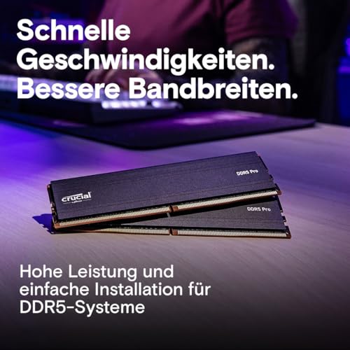 Crucial Pro DDR5 RAM 96GB Kit (2x48GB) 5600MHz, Intel XMP 3.0 / AMD Expo, PC Computer Arbeitsspeicher - CP2K48G56C46U5