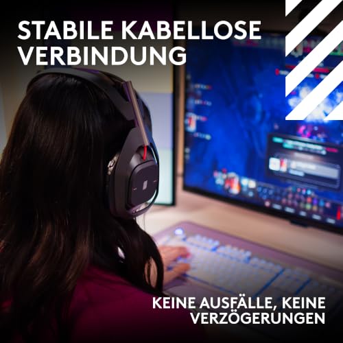 Logitech G Astro A50 Lightspeed, Kabelloses Gaming-Headset + Basisstation | 5. Generation, 3-System-Umschaltung, USB-C, Xbox, PS5, PC/Mac, Bluetooth, kabelloses Headset mit Mikrofon für PC