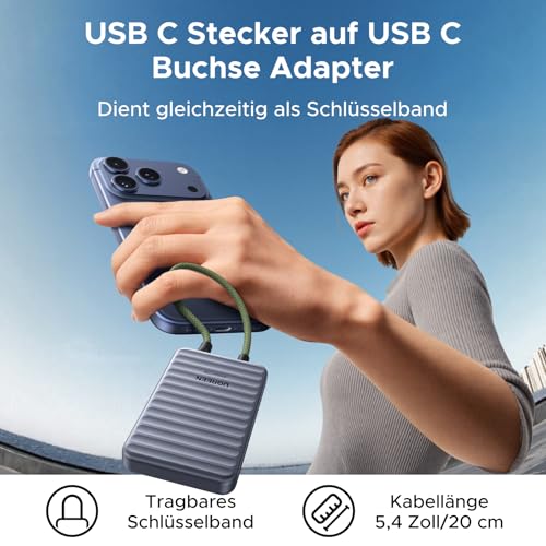 UGREEN NeoDrive Go Portable SSD 1TB, 4.000 MB/s mit integriertem Kabel | Externe USB4 SSD mit integriertem Kabel Kompatibel mit PCs (Windows/MacOS/Linux) und Mobilgeräten (iOS/iPadOS/Android)