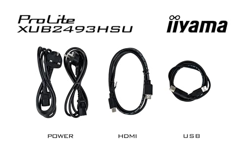 iiyama Prolite XUB2493HSU-B7 60,5cm 23,8" IPS LED-Monitor Full-HD 100Hz HDMI DP USB2.0 Höhenverstellung Pivot Adaptive Sync schwarz