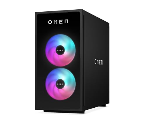 HP Omen GT16-0278ng 35L Gaming Desktop PC, AMD Ryzen 7 8700F, 32 GB DDR5-SDRAM, 2 TB SSD, NVIDIA GeForce RTX 5070 Ti, Tower PC, Windows 11 Home, Schwarzes Metall mit Glas Blende