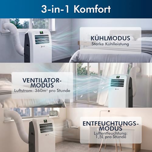 AC12000 Mobile Klimaanlage 12000 BTU mit Entfeuchtung und Ventilator