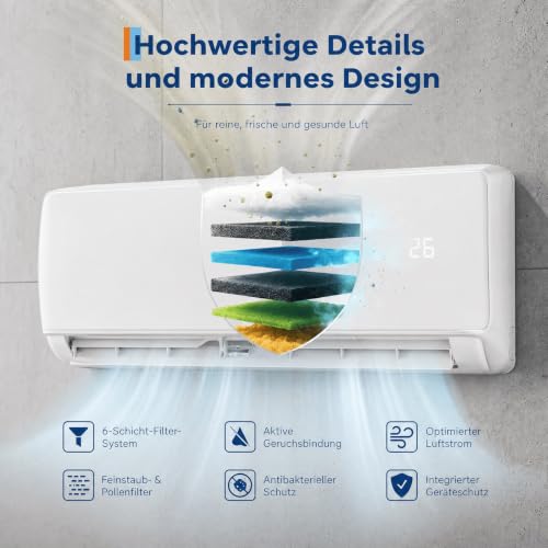 Koioplie Split-Klimaanlage 24000 BTU (7,2 kW) Inverter
