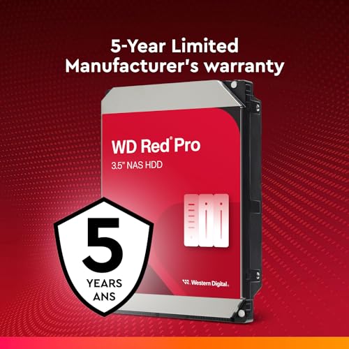 WD Red Pro 10TB NAS 3,5" Interne Festplatte – 7200 RPM Klasse, SATA 6Gb/s, CMR, 512MB Cache