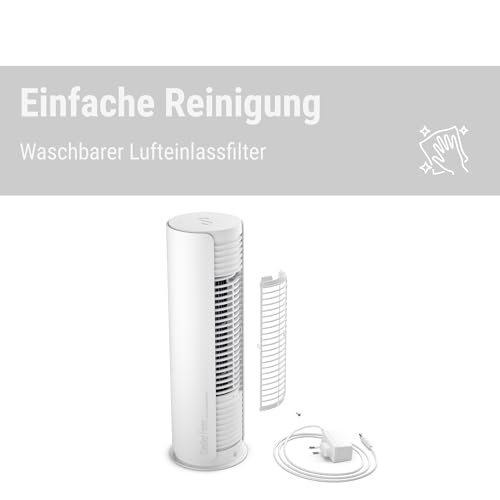 Stadler Form Tischventilator Peter little, mit Schwenkfunktion | Natürlicher Brise Modus, 4 Geschwindigkeitsstufen, für Schlafzimmer, Wohnzimmer, Büro, platzsparend, energieeffizient, weiß