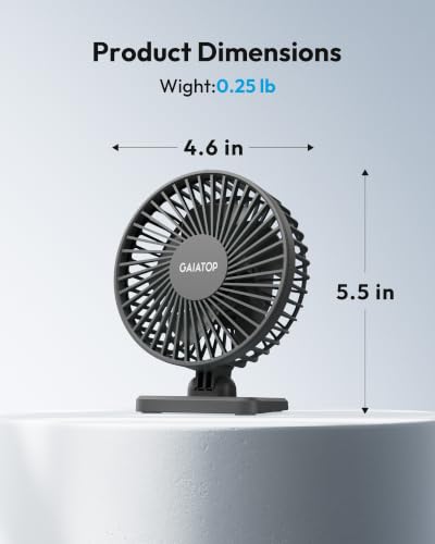 Gaiatop USB-Schreibtischventilator, klein, aber leistungsstark, tragbar, leise, 3 Geschwindigkeiten, Mini-Ventilator für bessere Kühlung, Home Office Auto Indoor Outdoor (schwarz)