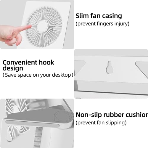 VEMONT Mini Tischventilator, USB Ventilator,5000mAh Akku-Ventilator