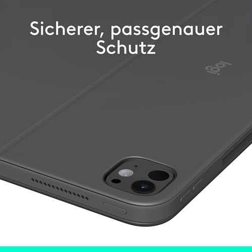 Logitech Combo Touch für iPad Pro 13 Zoll (M4 und M5) (2024 und 2025) | Abnehmbare Tastatur mit Hintergrundbeleuchtung, Halterung, Multi-Use-Modus, DEU QWERTZ-Graphit Tastatur-Case