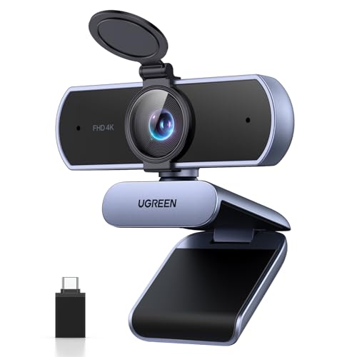 UGREEN FineCam Lite 4K, Autofokus, Dual-Mikrofon, mit Objektivabdeckung | UHD Webcam 4K, 70° FOV, automatische Lichtkorrektur, Rauschunterdrückung, USB-A/C Anschluss, Plug and Play, für PC/Laptop