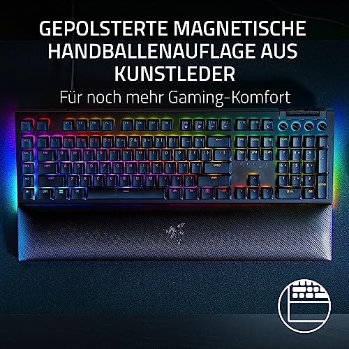 Razer BlackWidow V4 - Mechanische Gaming-Tastatur Chroma RGB (Mechanische Yellow Switches, 6 eigene Makro-Tasten, Doubleshot-ABS-Tastenkappen) QWERTZ DE-Layout | Schwarz