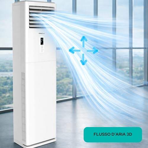 DIGIQUEST Säulenklimaanlage 24000BTU Inverter V5 | integriertes WiFi | R32 | A++ Kühlung/A+++ Heizung | I Feel | 3D-Luftstrom | Turbo | Nacht | SEER 6,1 | SCOP 5,1 | CLIMA00074
