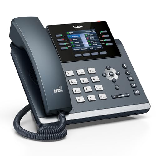 Yealink SIP-T44W - 1301213 - WI-Fi-IP-Telefon - 12 VoIP-Konten 2,8 Zoll Farbdisplay Dual-Port Gigabit Ethernet, PoE, Netzteil nicht im Lieferumfang enthalten