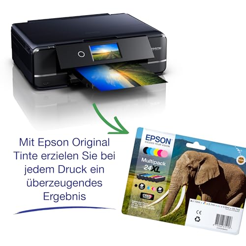 Epson Expression Photo XP-970 3-in-1 Tintenstrahl-Multifunktionsgerät Drucker (Scanner, Kopierer, WiFi, Ethernet, Duplex, 10,9 cm Touchscreen, Einzelpatronen, 6 Farben, DIN A3) schwarz