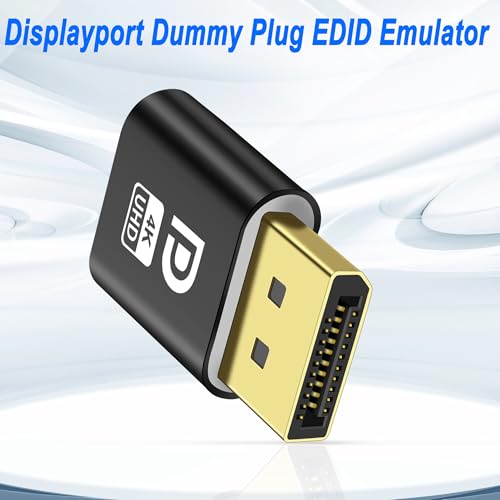 MEIRIYFA Display Port Headless Ghost Display Emulator, 4K DisplayPort Dummy Plug EDID Emulator Virtual Display Adapter für Krypto Mining, Remote Server, virtuelle Desktops (2PCS)