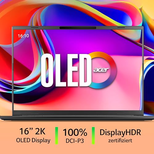 Acer Aspire 14 AI OLED (A14-61M-R63L) AI Laptop, Copilot+ PC, 14" WUXGA OLED Display, AMD Ryzen Al 7 350, 32 GB RAM, 1 TB SSD, AMD Radeon 860M, Windows 11, QWERTZ Tastatur, Silber