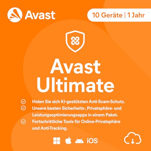 Avast Ultimate 2026 | 10 Geräte | 1 Jahr | Aktivierungscode per Email