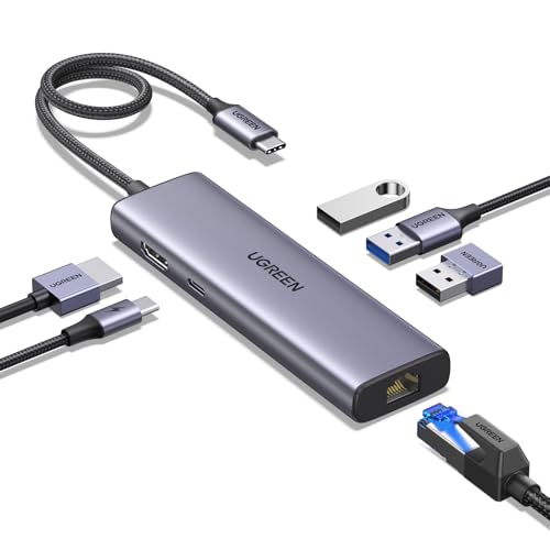 UGREEN USB C Hub Ethernet, Docking Station 4K HDMI, PD100W, 3*USB A 3.0