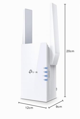 TP-Link RE705X | Wi-Fi 6 WLAN Verstärker | AX3000 Dualband, Gigabit-Port | 2402 Mbit/s (5 GHz) + 574 Mbit/s (2,4 GHz), 2 externe Antennen, EasyMesh, kompatibel mit Fritzbox