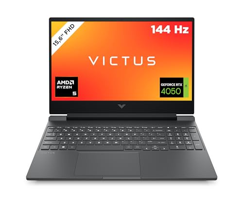 HP Victus Gaming Laptop, 15,6" FHD Display 144Hz, AMD Ryzen 5 8640H, 16 GB DDR5 RAM, 512 GB SSD, NVIDIA GeForce RTX 4050 (6GB), QWERTZ, Windows 11, Silber