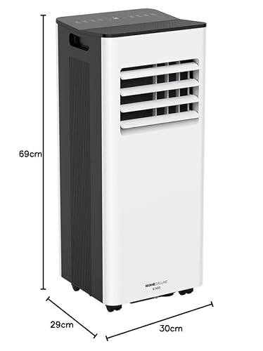 Mobile Klimaanlage 9000 BTU mit Abluftschlauch | 3-in-1 Mobiles Klimagerät | Leiser Betrieb | Digitaldisplay, App und Fernbedienung | Fenster-Installationsset | Timerfunktion | Für Räume bis 30 m²