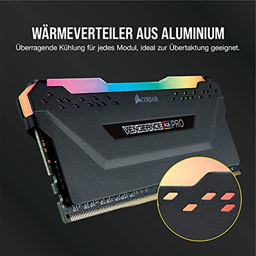Corsair Vengeance RGB PRO 16GB (2x8GB) DDR4 Bis zu 3200MHz CL16 XMP 2.0 Enthusiast RGB LED-Beleuchtung Speicherkit - schwarz